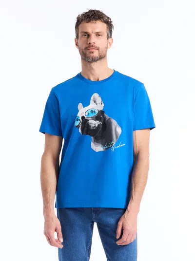 Robert Graham Vaca Frenchie Short Sleeve T-shirt In Blue