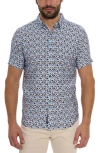 Robert Graham Vance Short Sleeve Button Down Shirt In Blue