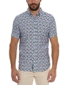 Robert Graham Vance Short Sleeve Button Down Shirt In Blue