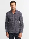 Robert Graham Vargas Trim Fit Abstract Floral Knit Button-up Shirt In Navy