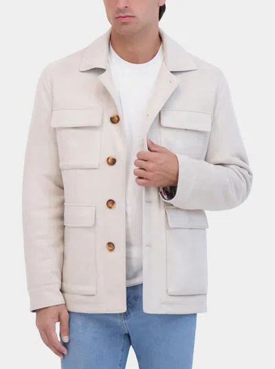 Robert Graham Vegan Suede Safari Jacket In Stone