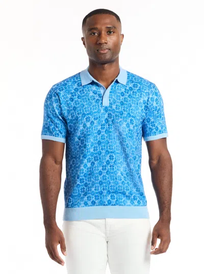 Robert Graham Vesey Short Sleeve Sweater Polo In Blue