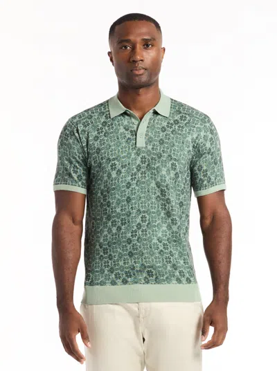 Robert Graham Vesey Short Sleeve Sweater Polo In Green