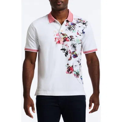 Robert Graham Vintage Rose Cotton Polo In White