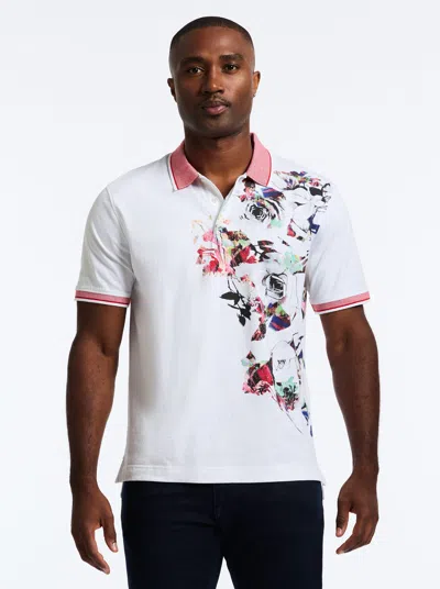Robert Graham Vintage Rose Short Sleeve Polo In White