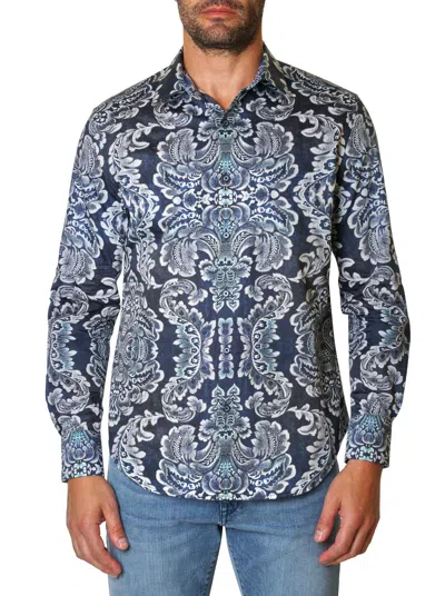 Robert Graham Wallace Long Sleeve Shirt In Navy
