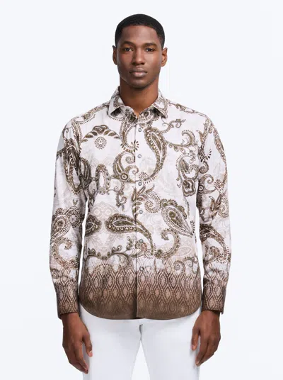 Robert Graham Wallington Long Sleeve Button Down Shirt In Brown