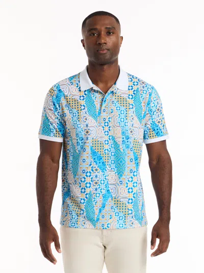 Robert Graham Ward Short Sleeve Polo In Blue