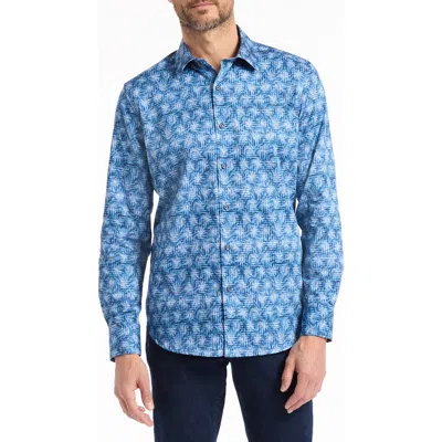 Robert Graham Warlow Cotton Button-up Shirt In Blue