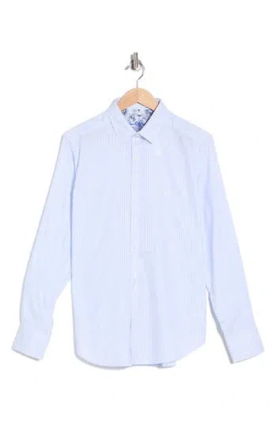 Robert Graham Washburn Stretch Cotton Button-up Shirt In Blue