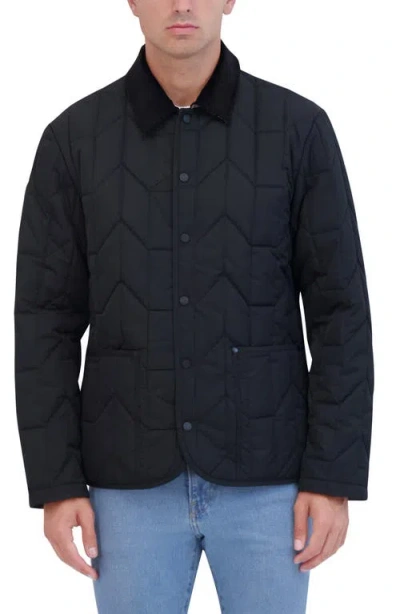 Robert Graham Water Repellent Quilted Chore Coat In Black