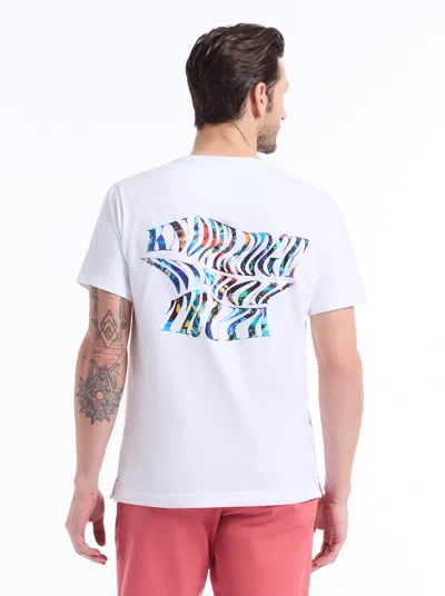 Robert Graham Wavy Sips Short Sleeve T-shirt In White
