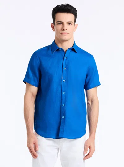 Robert Graham Wenlock Short Sleeve Button Down Shirt In Blue