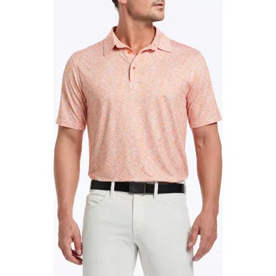 Robert Graham Wentz Geo Print Performance Golf Polo In Orange