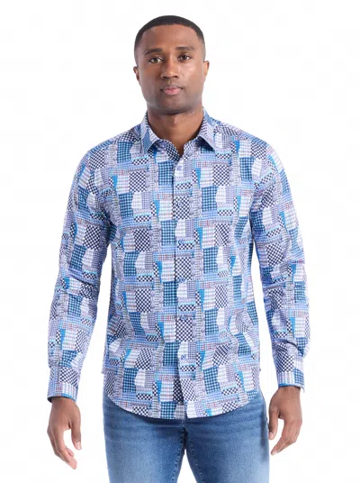 Robert Graham Westgrove Long Sleeve Button Down Shirt In Blue