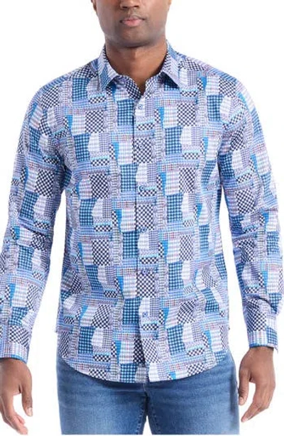 Robert Graham Westgrove Patchwork Print Button-up Shirt In Blue