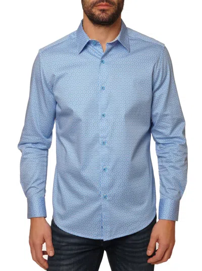 Robert Graham Westley Long Sleeve Button Down Shirt In Blue