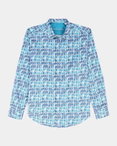 Robert Graham Westmoreland Geometric Stretch-cotton Shirt In Neutral