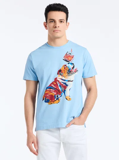 Robert Graham Whiskey Dog Short Sleeve T-shirt In Blue