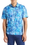 Robert Graham Wilbur Wavy Print Polo In Blue