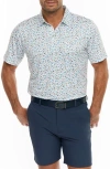 Robert Graham Sunset Sips Performance Stretch Printed Classic Fit Polo Shirt In White Multi