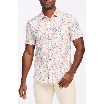 Robert Graham Wilmot Short Sleeve Cotton Button-up Shirt In White