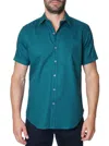 Shop Robert Graham Windsor 2 Short Sleeve Button Down Shirt In Dark Teal