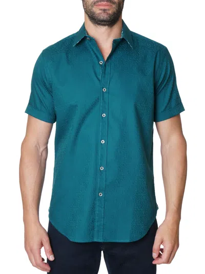 Robert Graham Windsor 2 Short Sleeve Shirt In Dark Teal
