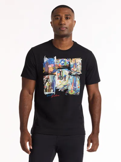 Robert Graham Wine & Dine Short Sleeve T-shirt In Black
