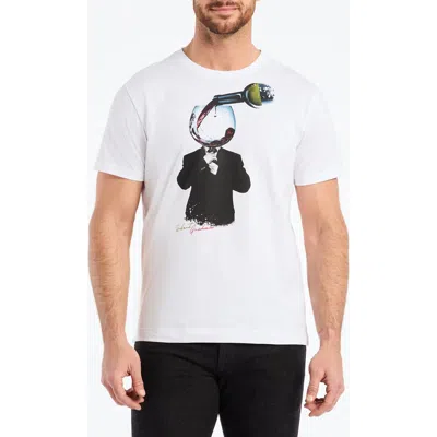 Robert Graham Wine Man Cotton Graphic T-shirt In White