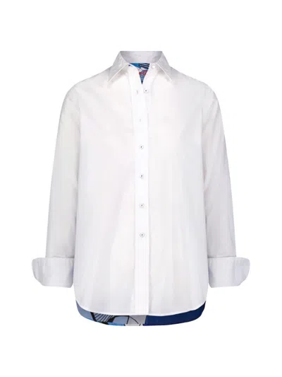 Robert Graham Women's Carrie Silk-blend Geometric-back Shirt In White