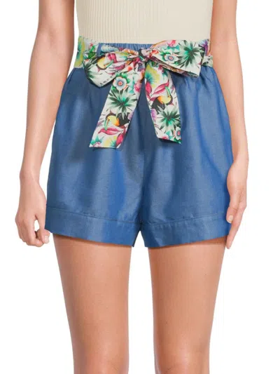 Robert Graham Women's Clea Belted Shorts In Indigo