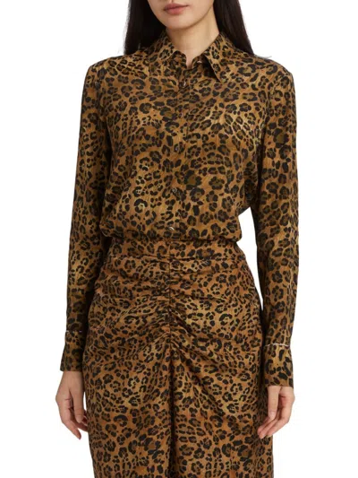 Robert Graham Women's Gabriela Leopard Print Long-sleeve Shirt In Brown