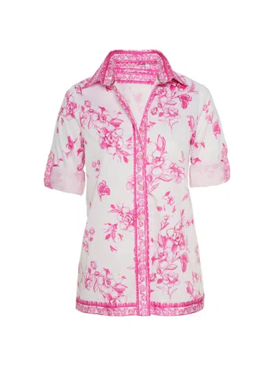 Robert Graham Women's Hadley Floral Stretch-cotton Shirt In Pink