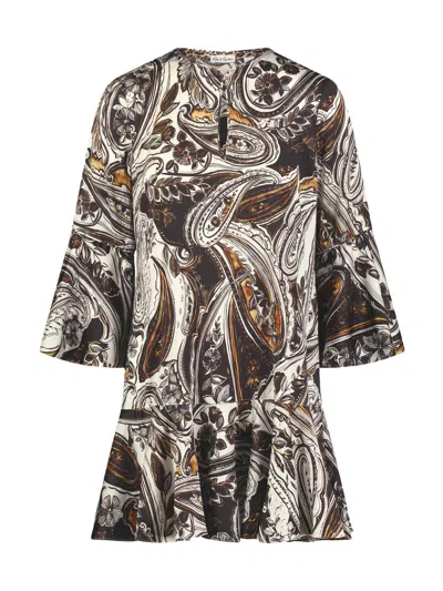 Robert Graham Women's Margot Paisley Bell-sleeve Minidress In Neutral