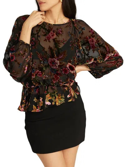 Robert Graham Women's Mazie Floral Velvet Top In Black