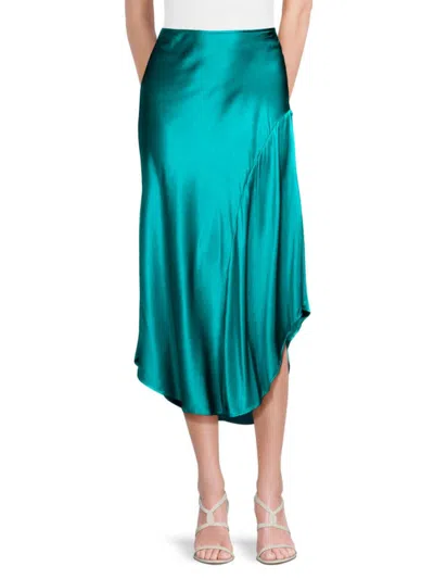 Robert Graham Women's Sivan Asymmetric Silk-blend Skirt In Teal