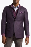 Robert Graham Woodson Purple Mélange Wool Blend Sport Coat In Purple
