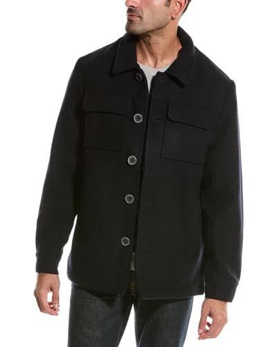 Robert Graham Wool-blend Shirt Jacket In Blue