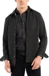 Robert Graham Wylie Herringbone Knit Shirt Jacket In Black