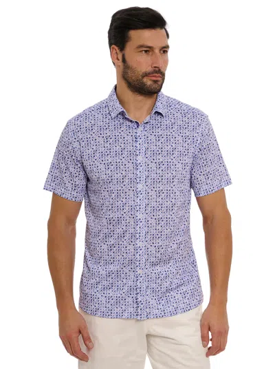 Robert Graham Zambia Short Sleeve Knit Shirt In Purple