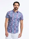 Robert Graham Zorin Short Sleeve Cotton Button-up Shirt In Blue