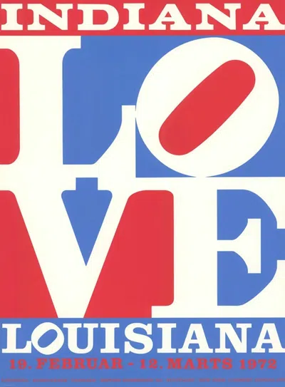 Pre-owned Robert Indiana Louisiana Gallery Original Poster By , 1972 In Blue