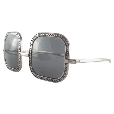 Pre-owned Robert La Roche Vintage Renauld Silver Oversized Frame Grey Lens 1970 Sunglasses Made In Usa In Gray