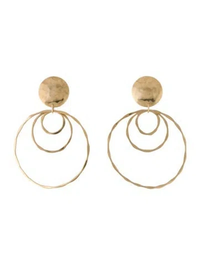 Pre-owned Robert Lee Morris 14k Hammered Circle Drop Earrings In Multi