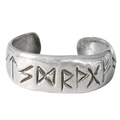Pre-owned Robert Lee Morris 1990s  Sterling Silver Rlm Hieroglyphics Cuff Bracelet New