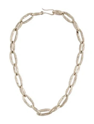 Pre-owned Robert Lee Morris Chain Link Collar Necklace, 18" In Multi