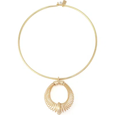 Robert Lee Morris Coiled Pendant Collar Necklace In Gold