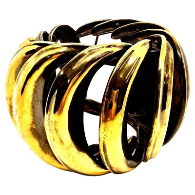 Pre-owned Robert Lee Morris Colossal Shiny Buckle Bangle In Multi