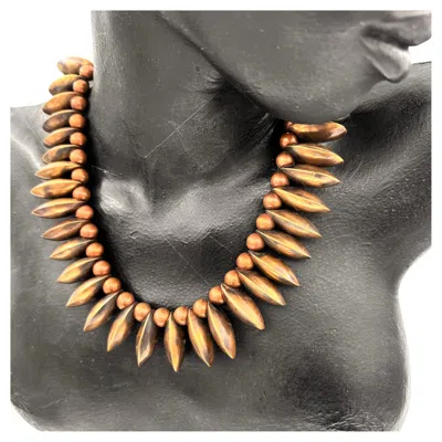 Pre-owned Robert Lee Morris Flared Egg Burst Necklace In Multi